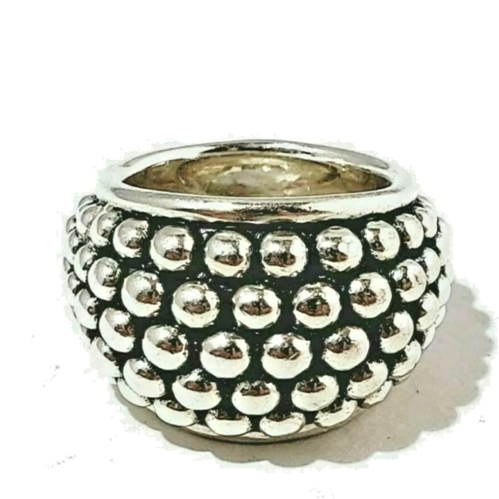 Michael Dawkins Sterling Silver Beaded Dome Ring 6